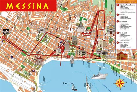 map of tourist spots in messina italy